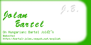 jolan bartel business card